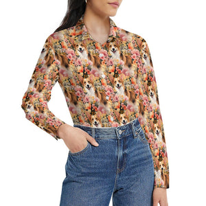 Floral Corgi Blossom Delight Women's Shirt - 2 Designs-Apparel-Apparel, Corgi, Shirt-10