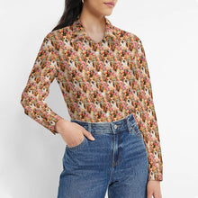 Load image into Gallery viewer, Floral Corgi Blossom Delight Women&#39;s Shirt - 2 Designs-Apparel-Apparel, Corgi, Shirt-2
