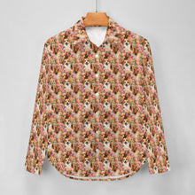 Load image into Gallery viewer, Floral Corgi Blossom Delight Women&#39;s Shirt - 2 Designs-Apparel-Apparel, Corgi, Shirt-3