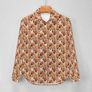 Floral Corgi Blossom Delight Women's Shirt - 2 Designs-Apparel-Apparel, Corgi, Shirt-3