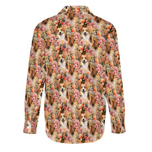 Load image into Gallery viewer, Floral Corgi Blossom Delight Women&#39;s Shirt - 2 Designs-Apparel-Apparel, Corgi, Shirt-6