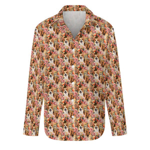 Floral Corgi Blossom Delight Women's Shirt - 2 Designs-Apparel-Apparel, Corgi, Shirt-Pan Out - Maximum Corgis-S-8