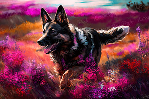 Floral Dreamscape German Shepherd Wall Art Poster-Art-Dog Art, German Shepherd, Home Decor, Poster-6