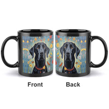 Load image into Gallery viewer, Floral Embrace Black Labrador Coffee Mug-3