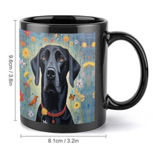 Load image into Gallery viewer, Floral Embrace Black Labrador Coffee Mug-4