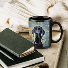 Load image into Gallery viewer, Floral Embrace Black Labrador Coffee Mug-6