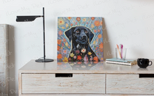 Load image into Gallery viewer, Floral Embrace Black Labrador Framed Wall Art Poster-Art-Black Labrador, Dog Art, Home Decor, Labrador, Poster-2