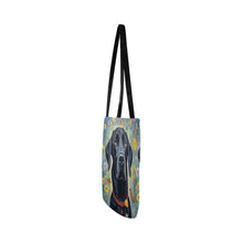 Load image into Gallery viewer, Floral Embrace Black Labrador Special Lightweight Shopping Tote Bag-White-ONESIZE-4