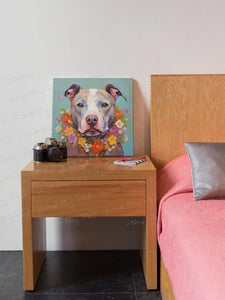 Floral Embrace Pit Bull Terrier Framed Wall Art Poster-Art-Dog Art, Home Decor, Pit Bull, Poster-3