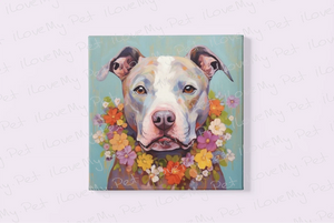 Floral Embrace Pit Bull Terrier Framed Wall Art Poster-Art-Dog Art, Home Decor, Pit Bull, Poster-4