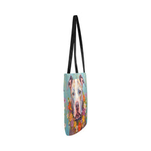 Load image into Gallery viewer, Floral Embrace Pit Bull Terrier Shopping Tote Bag-Accessories-Accessories, Bags, Dog Dad Gifts, Dog Mom Gifts, Pit Bull-White-ONESIZE-2