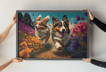Load image into Gallery viewer, Floral Fantasia Corgis Wall Art Poster-Art-Corgi, Dog Art, Home Decor, Poster-Light Canvas-Tiny - 8x10&quot;-1