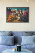 Load image into Gallery viewer, Floral Fantasia Corgis Wall Art Poster-Art-Corgi, Dog Art, Home Decor, Poster-5