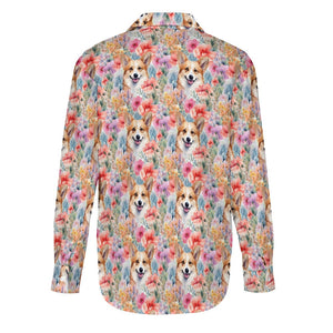 Floral Fantasy Corgis Women's Shirt-Apparel-Apparel, Corgi, Shirt-4