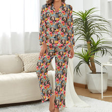 Load image into Gallery viewer, Floral Fantasy Dachshunds Pajama Set for Women-2