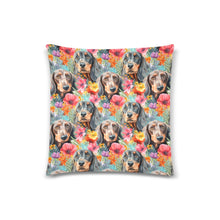 Load image into Gallery viewer, Floral Fantasy Dachshunds Throw Pillow Cover-Cushion Cover-Dachshund, Home Decor, Pillows-One Size-2
