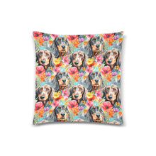 Load image into Gallery viewer, Floral Fantasy Dachshunds Throw Pillow Cover-Cushion Cover-Dachshund, Home Decor, Pillows-One Size-1