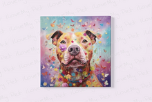 Load image into Gallery viewer, Floral Fantasy Pit Bull Framed Wall Art Poster-Art-Dog Art, Home Decor, Pit Bull, Poster-4