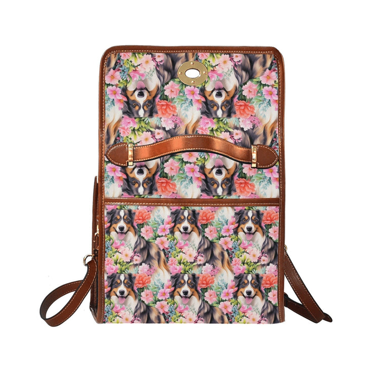 Floral Fête with Australian Shepherd Shoulder Bag Purse-Accessories-Accessories, Australian Shepherd, Bags, Purse-One Size-2