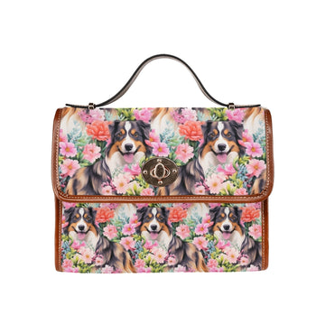 Floral Fête with Australian Shepherd Shoulder Bag Purse-Accessories-Accessories, Australian Shepherd, Bags, Purse-One Size-1