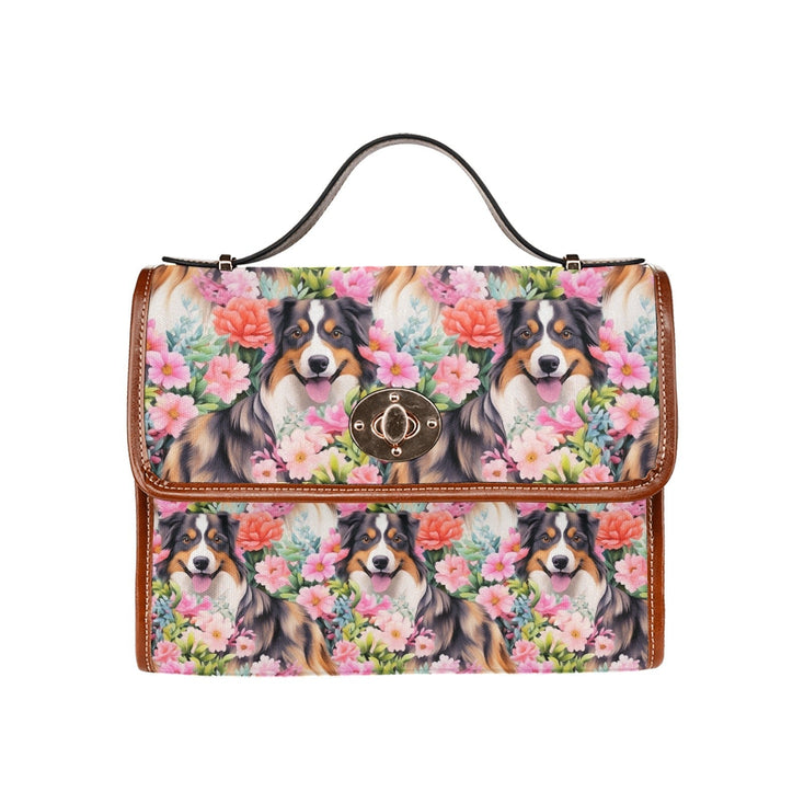 Floral Fête with Australian Shepherd Shoulder Bag Purse-Accessories-Accessories, Australian Shepherd, Bags, Purse-One Size-1