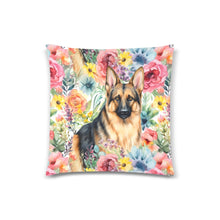 Load image into Gallery viewer, Floral Fidelity German Shepherd Throw Pillow Covers - 2 Patterns-Cushion Cover-German Shepherd, Home Decor, Pillows-2