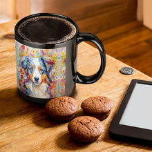 Load image into Gallery viewer, Floral Finesse Australian Shepherd Coffee Mug-ONE SIZE-Black-1