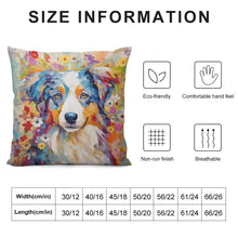 Load image into Gallery viewer, Floral Finesse Australian Shepherd Plush Pillow Case-Cushion Cover-Australian Shepherd, Dog Dad Gifts, Dog Mom Gifts, Home Decor, Pillows-6