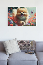 Load image into Gallery viewer, Floral Frolic Pomeranian Wall Art Poster-Art-Dog Art, Home Decor, Pomeranian, Poster-4