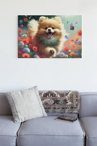 Floral Frolic Pomeranian Wall Art Poster-Art-Dog Art, Home Decor, Pomeranian, Poster-4
