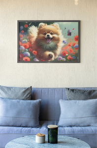 Floral Frolic Pomeranian Wall Art Poster-Art-Dog Art, Home Decor, Pomeranian, Poster-6