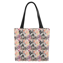 Load image into Gallery viewer, Floral Harmony Schnauzer Splendor Large Canvas Tote Bags - Set of 2-Accessories-Accessories, Bags, Schnauzer-6