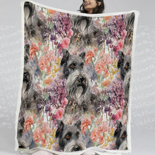 Load image into Gallery viewer, Floral Harmony Schnauzer Splendor Soft Warm Fleece Blanket-Blanket-Blankets, Home Decor, Schnauzer-11