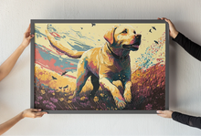 Load image into Gallery viewer, Floral Kaleidoscope Yellow Labrador Wall Art Poster-Art-Dog Art, Home Decor, Labrador, Poster-1