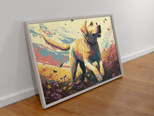 Load image into Gallery viewer, Floral Kaleidoscope Yellow Labrador Wall Art Poster-Art-Dog Art, Home Decor, Labrador, Poster-2