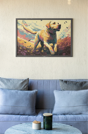 Floral Kaleidoscope Yellow Labrador Wall Art Poster-Art-Dog Art, Home Decor, Labrador, Poster-5