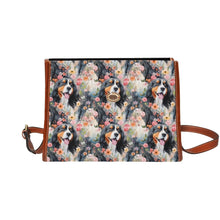 Load image into Gallery viewer, Floral Majesty Bernese Mountain Dog Satchel Bag Purse-Accessories-Accessories, Bags, Bernese Mountain Dog, Purse-Black3-ONE SIZE-2