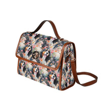 Load image into Gallery viewer, Floral Majesty Bernese Mountain Dog Satchel Bag Purse-Accessories-Accessories, Bags, Bernese Mountain Dog, Purse-Black3-ONE SIZE-4