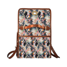 Load image into Gallery viewer, Floral Majesty Bernese Mountain Dog Satchel Bag Purse-Accessories-Accessories, Bags, Bernese Mountain Dog, Purse-Black3-ONE SIZE-6