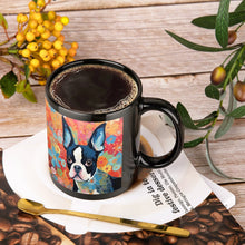 Load image into Gallery viewer, Floral Mosaic Boston Terrier Coffee Mug-2