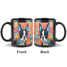 Load image into Gallery viewer, Floral Mosaic Boston Terrier Coffee Mug-3