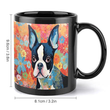 Load image into Gallery viewer, Floral Mosaic Boston Terrier Coffee Mug-5