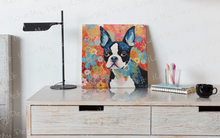Load image into Gallery viewer, Floral Mosaic Boston Terrier Framed Wall Art Poster-Art-Boston Terrier, Dog Art, Home Decor, Poster-2