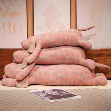 Load image into Gallery viewer, Floral Mosaic Sleeping Basset Hound Stuffed Animal Plush Pillows (Large and Giant Size)-Stuffed Animals-Basset Hound, Stuffed Animal-8