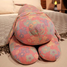 Load image into Gallery viewer, Floral Mosaic Sleeping Basset Hound Stuffed Animal Plush Pillows (Large and Giant Size)-Stuffed Animals-Basset Hound, Stuffed Animal-4