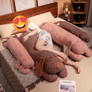 Floral Mosaic Sleeping Dachshunds Stuffed Animal Plush Pillows (Large and Giant Size)-Stuffed Animals-Dachshund, Stuffed Animal-15