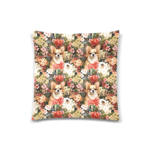 Load image into Gallery viewer, Floral Paradise Fawn White Chihuahua Throw Pillow Covers-Cushion Cover-Chihuahua, Home Decor, Pillows-Four Chihuahuas-4