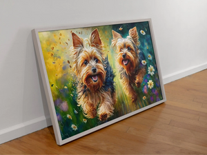 Floral Paradise Yorkshire Terriers Wall Art Poster-Art-Dog Art, Home Decor, Poster, Yorkshire Terrier-5