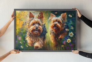 Floral Paradise Yorkshire Terriers Wall Art Poster-Art-Dog Art, Home Decor, Poster, Yorkshire Terrier-4