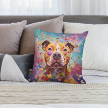 Load image into Gallery viewer, Floral Resonance Pit Bull Plush Pillow Case-Cushion Cover-Dog Dad Gifts, Dog Mom Gifts, Home Decor, Pillows, Pit Bull-2